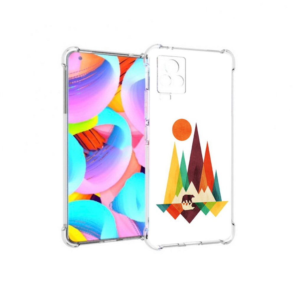 

Чехол MyPads Tocco для Vivo IQOO 7 нарисованные горы с медведем, Прозрачный, Tocco