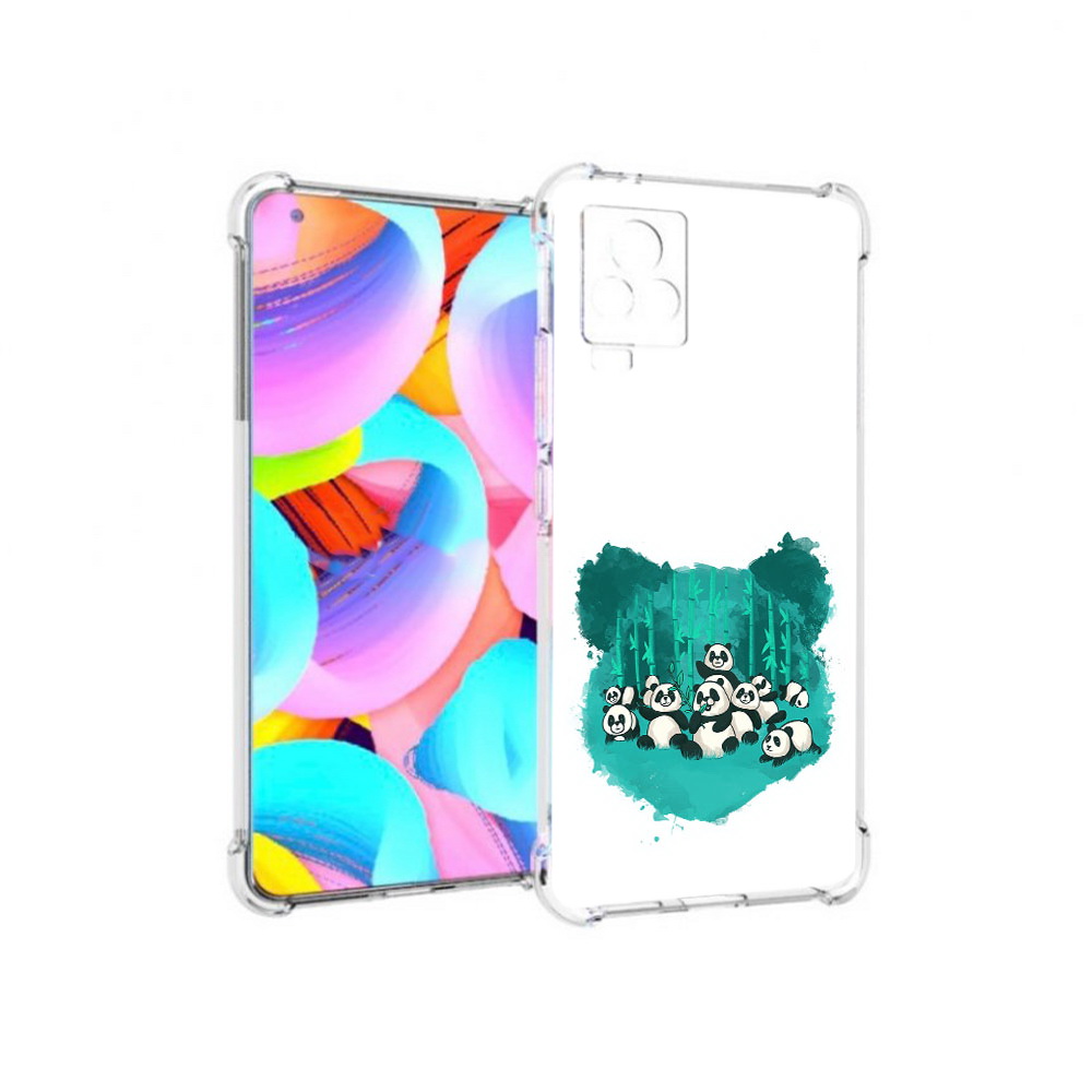 

Чехол MyPads Tocco для Vivo IQOO 7 нарисованные панды, Прозрачный, Tocco