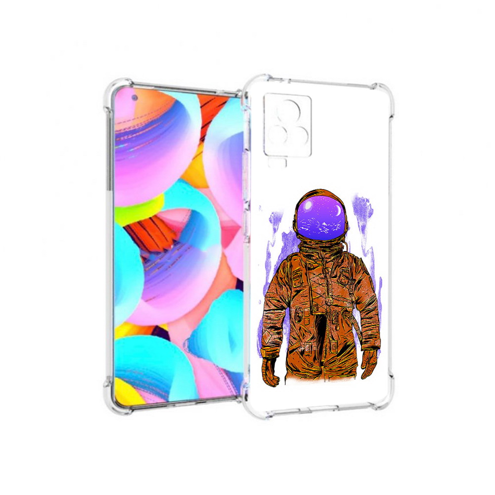 

Чехол MyPads Tocco для Vivo IQOO 7 нарисованный мужчина в скафандре, Прозрачный, Tocco