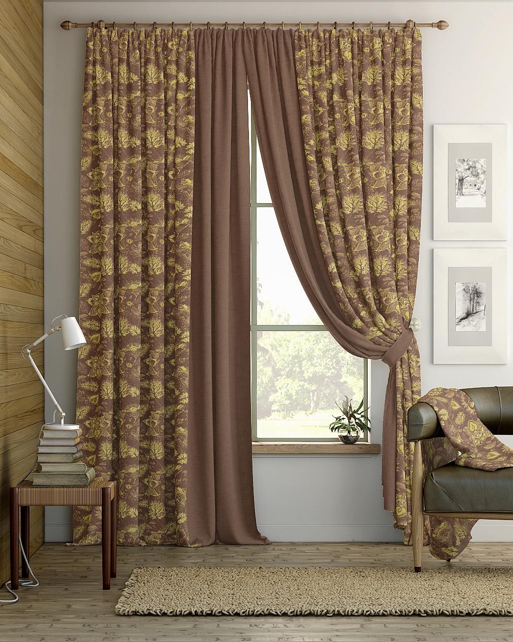 

Комплекты штор AT HOME / шторы в комнату 185х275 см / Пайд (винный), 980109