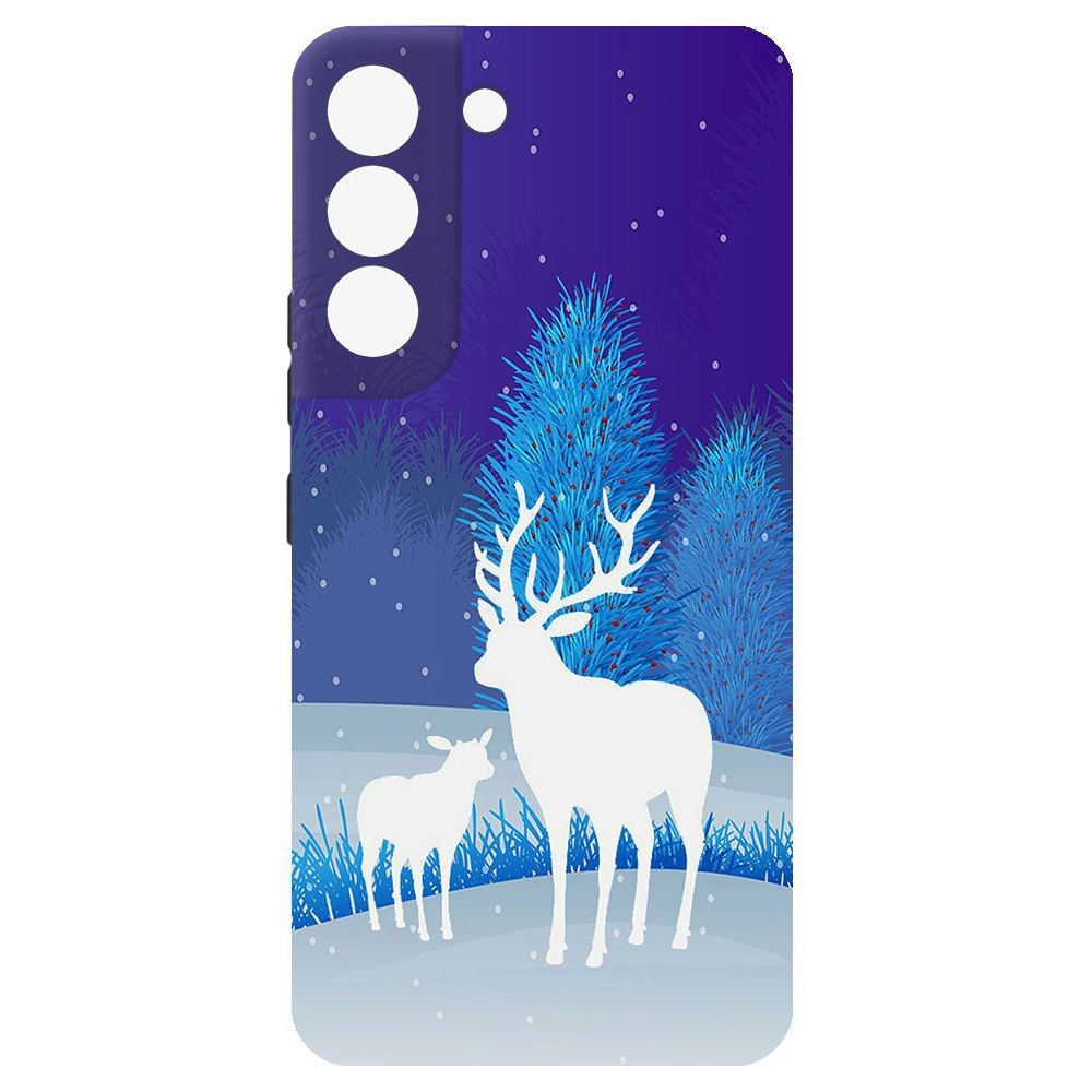 Чехол-накладка Krutoff Софт Кейс Олень для Samsung Galaxy S22+ черный