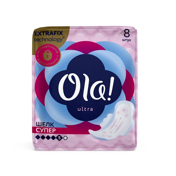 Прокладки гигиенические Ola! Ultra Super ультратонкие с крылышками 8 шт ganzo ultra thin презервативы ультратонкие 12 шт