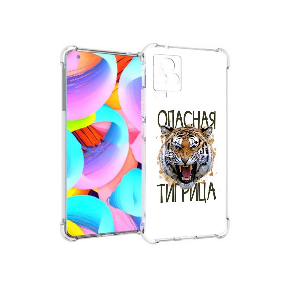 

Чехол MyPads Tocco для Vivo IQOO 7 опасная тигрица, Прозрачный, Tocco