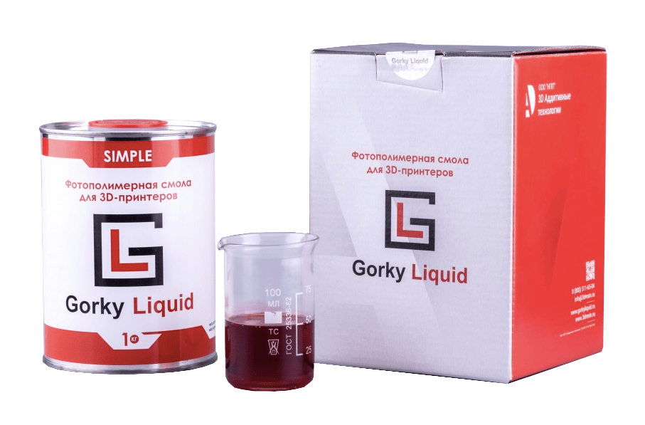 

Фотополимер Gorky Liquid Simple Красный, 1 л, Simple