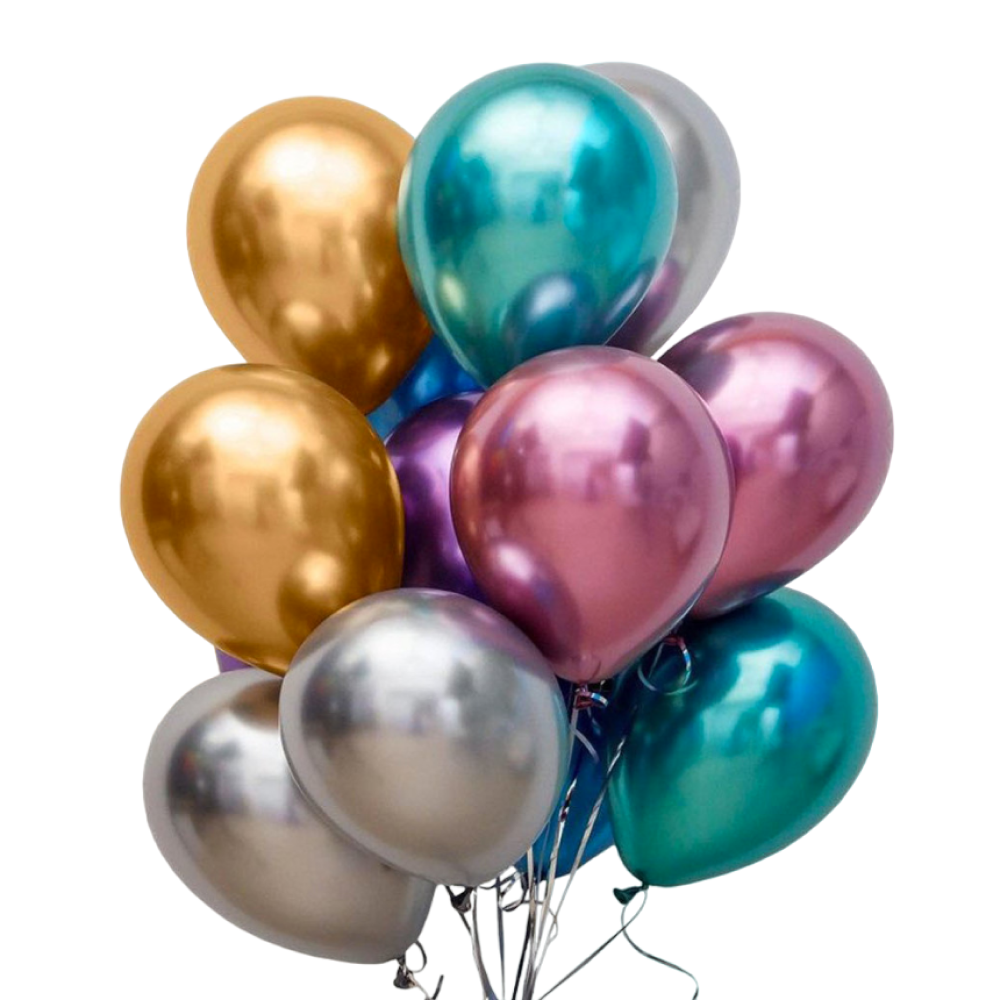 Воздушные шарики ZDK Happy, набор из 30 шт, JYQQ23121101nons, хромированные, микс цветов