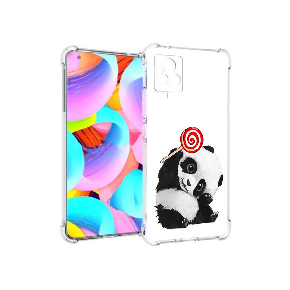 

Чехол MyPads Tocco для Vivo IQOO 7 панда с леденцом, Прозрачный, Tocco