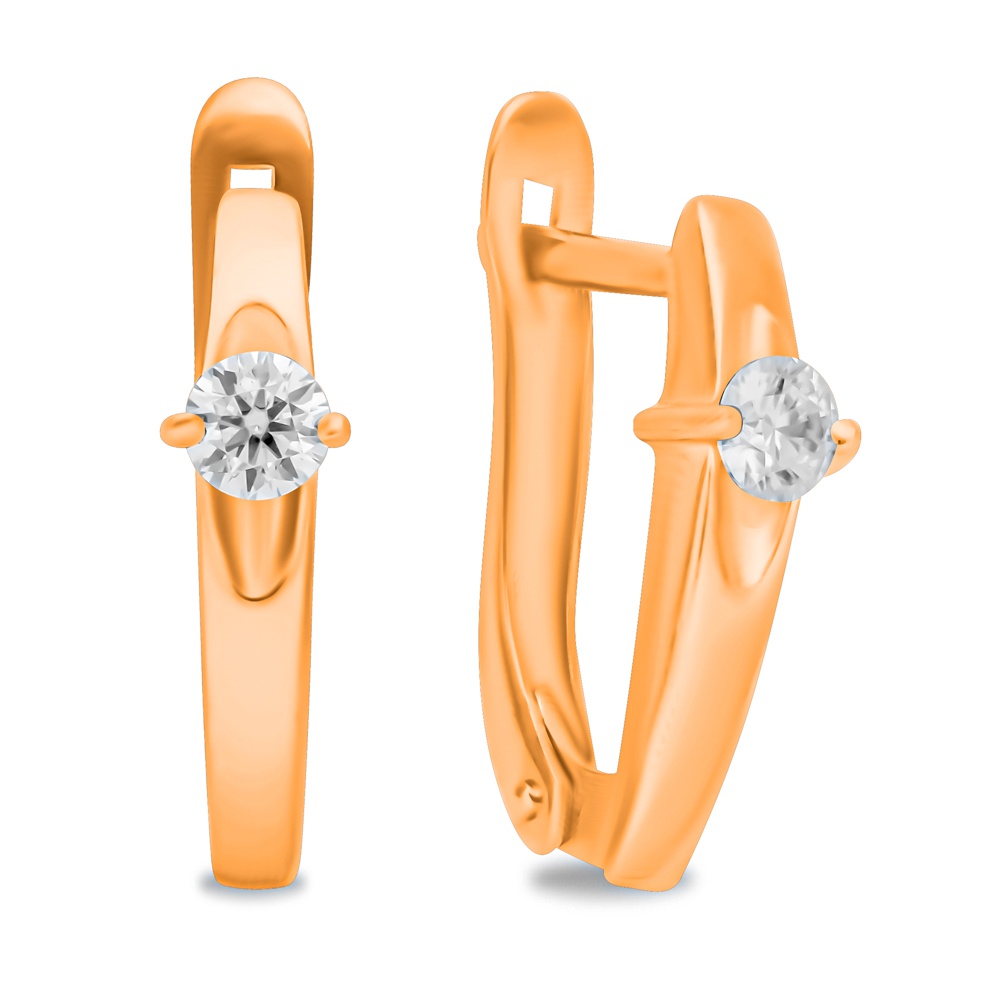 

Серьги из красного золота 585Gold 102007995, муассанит, 102007995