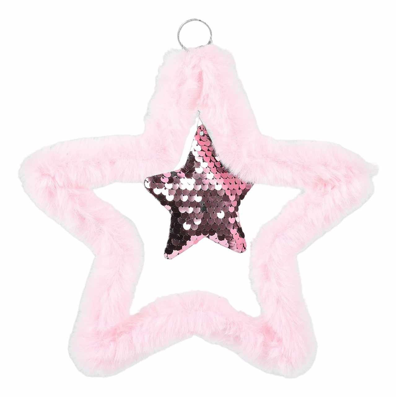 Новогоднее украшение Due Esse Christmas Звезда 21 см розовый 1 шт.