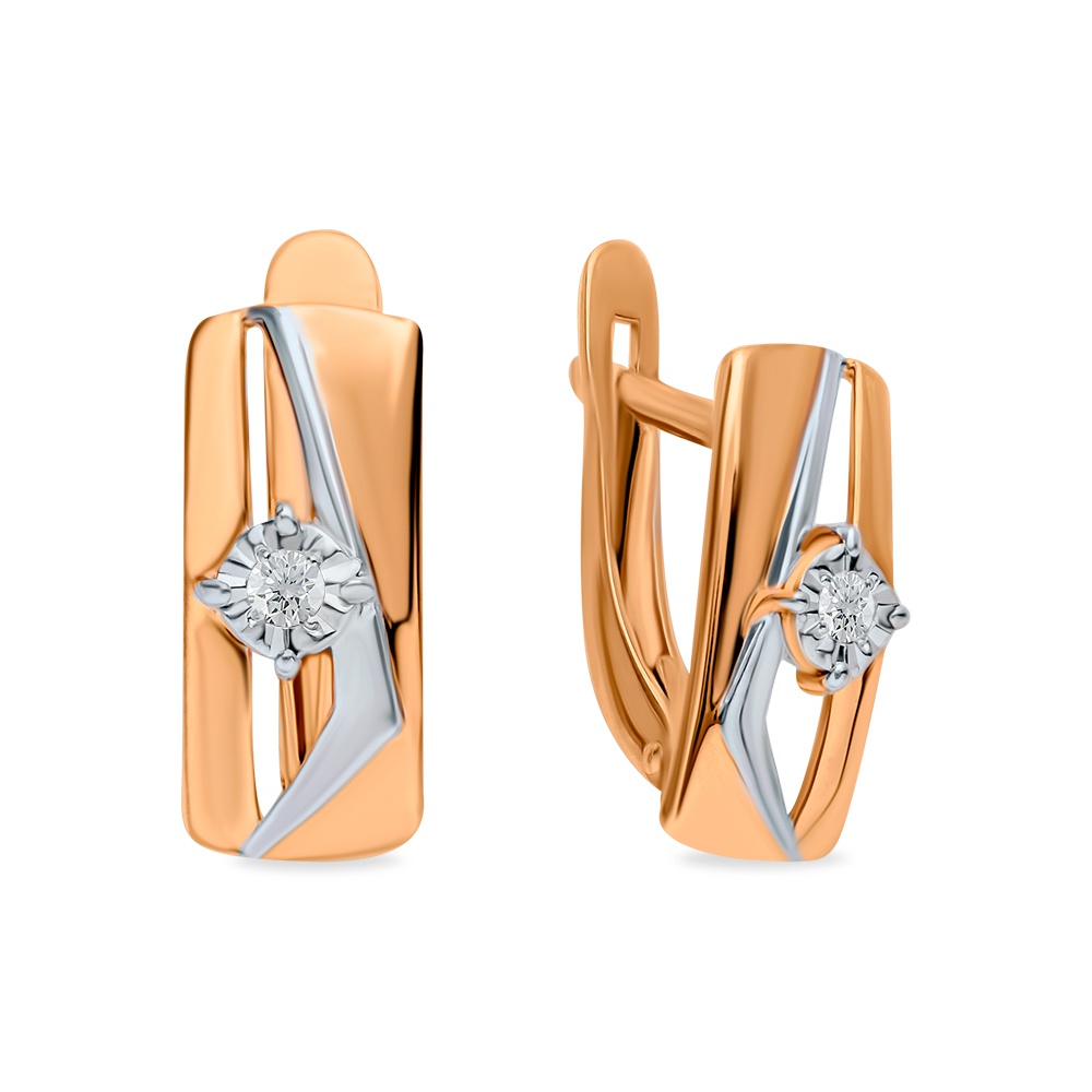 

Серьги из красного золота 585Gold 102008008, бриллиант, 102008008