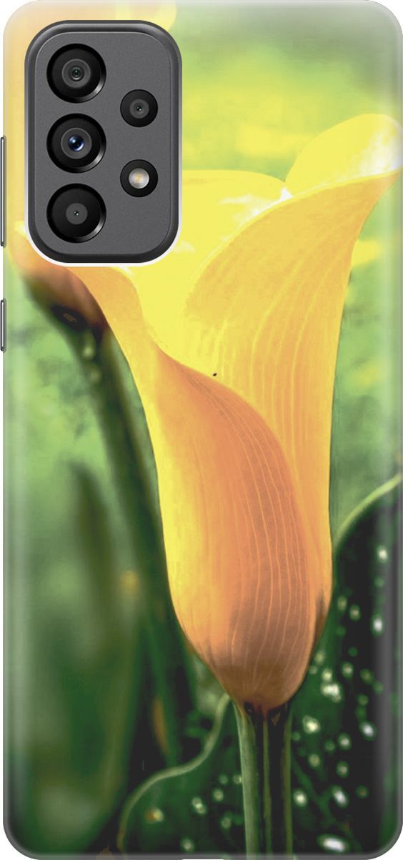 

Силиконовый чехол на Samsung Galaxy A73 5G с принтом "Желтые каллы", Желтый;зеленый, 10561