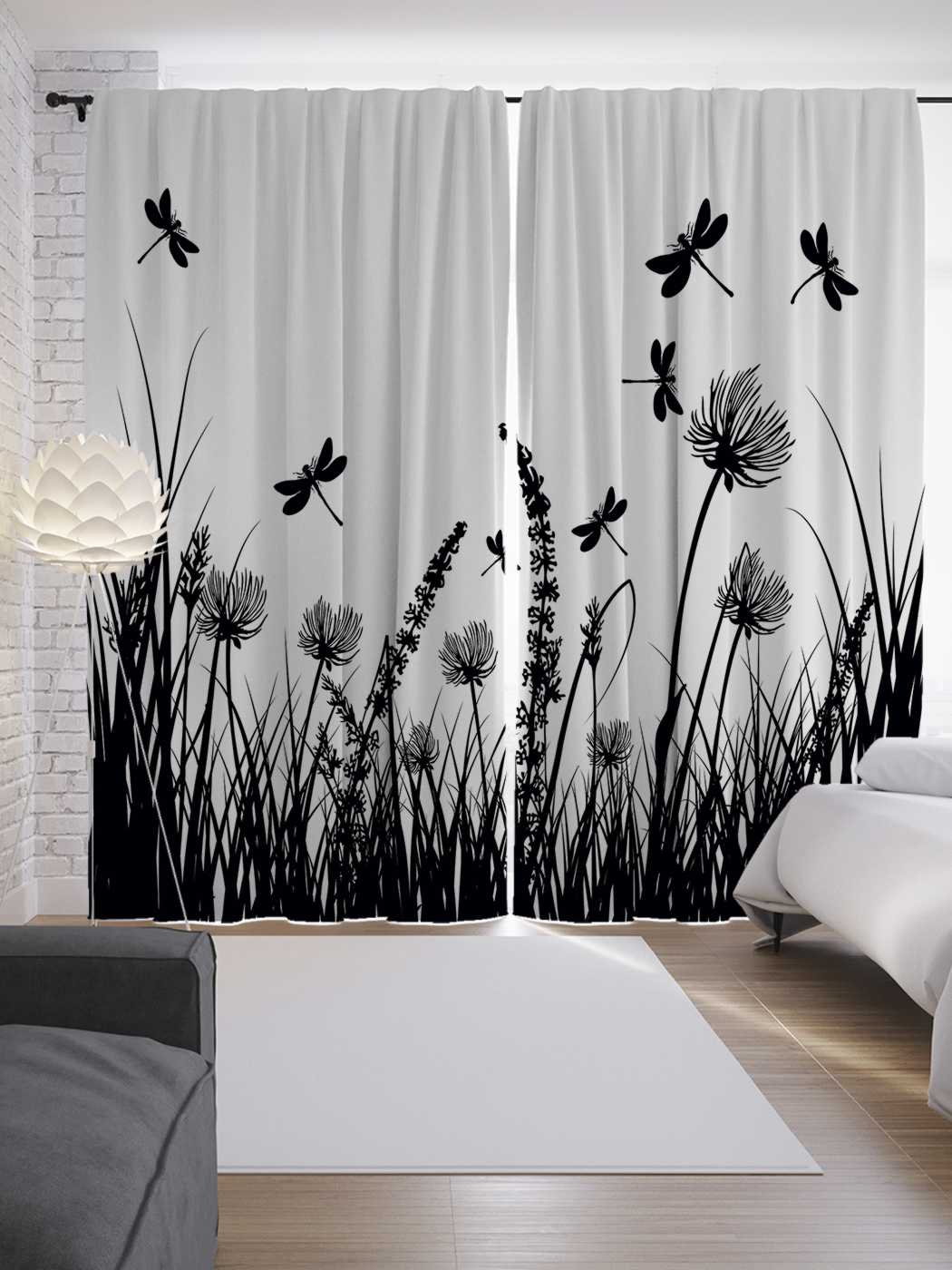 

Шторы JoyArty с фотопечатью "Полет стрекозы" из сатена, 290х265 см, Полет стрекозы