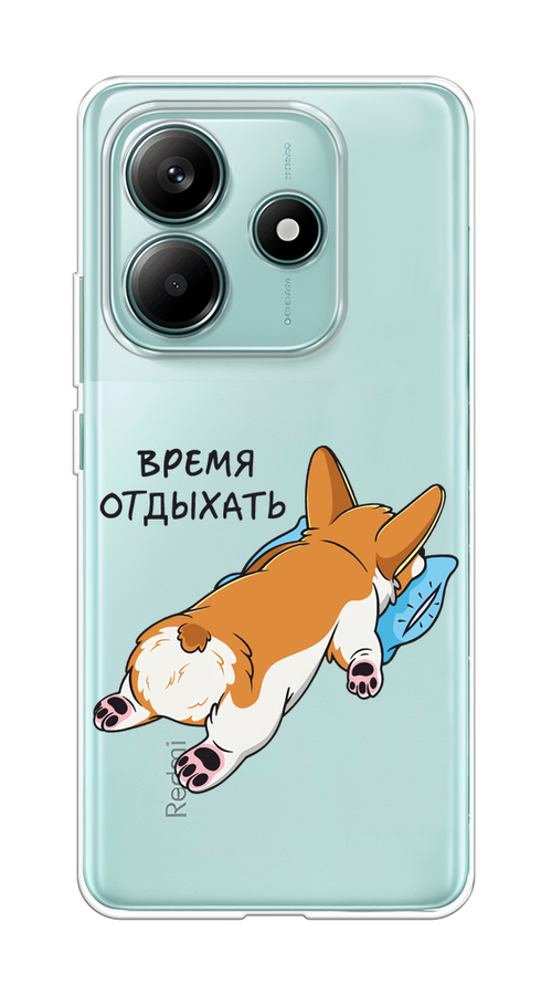 

Чехол на Xiaomi Redmi Note 14 5G Корги отдыхает, Черный;коричневый;голубой, 323850-1