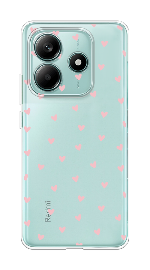 

Чехол на Xiaomi Redmi Note 14 5G Розовые сердечки паттерн, Розовый;прозрачный, 323850-1