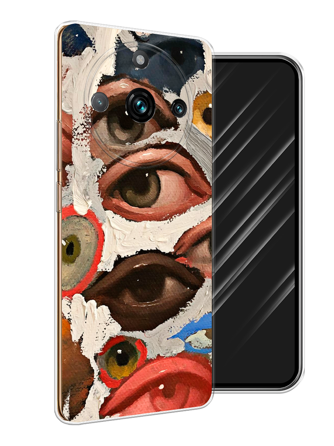 

Чехол Awog на Realme 11 "Глаза масляная живопись", Серый;бежевый;красный, 2514150-7