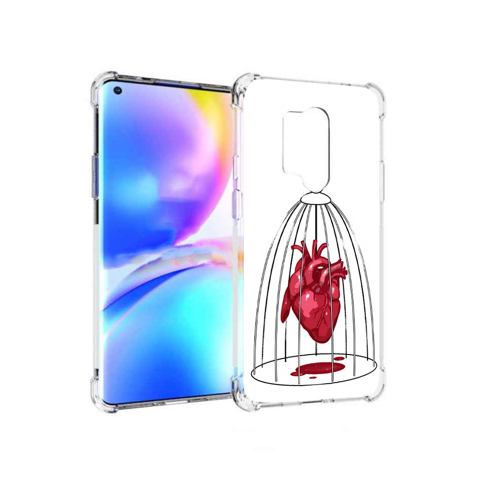 

Чехол MyPads Tocco для OnePlus 8 Pro сердце в клетке (PT148281.139.597), Прозрачный, Tocco