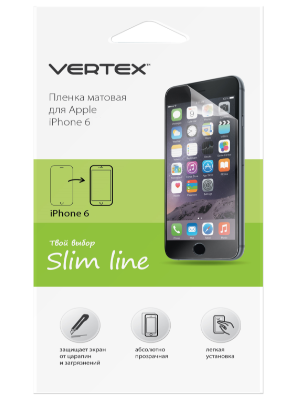 Защитная пленка Vertex для Apple iPhone 6/6s глянцевая