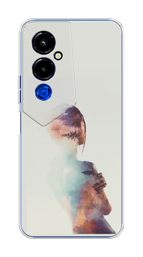

Чехол на Tecno Pova 4 Pro "Девушка-лес", Розовый;голубой;серый, 302650-1