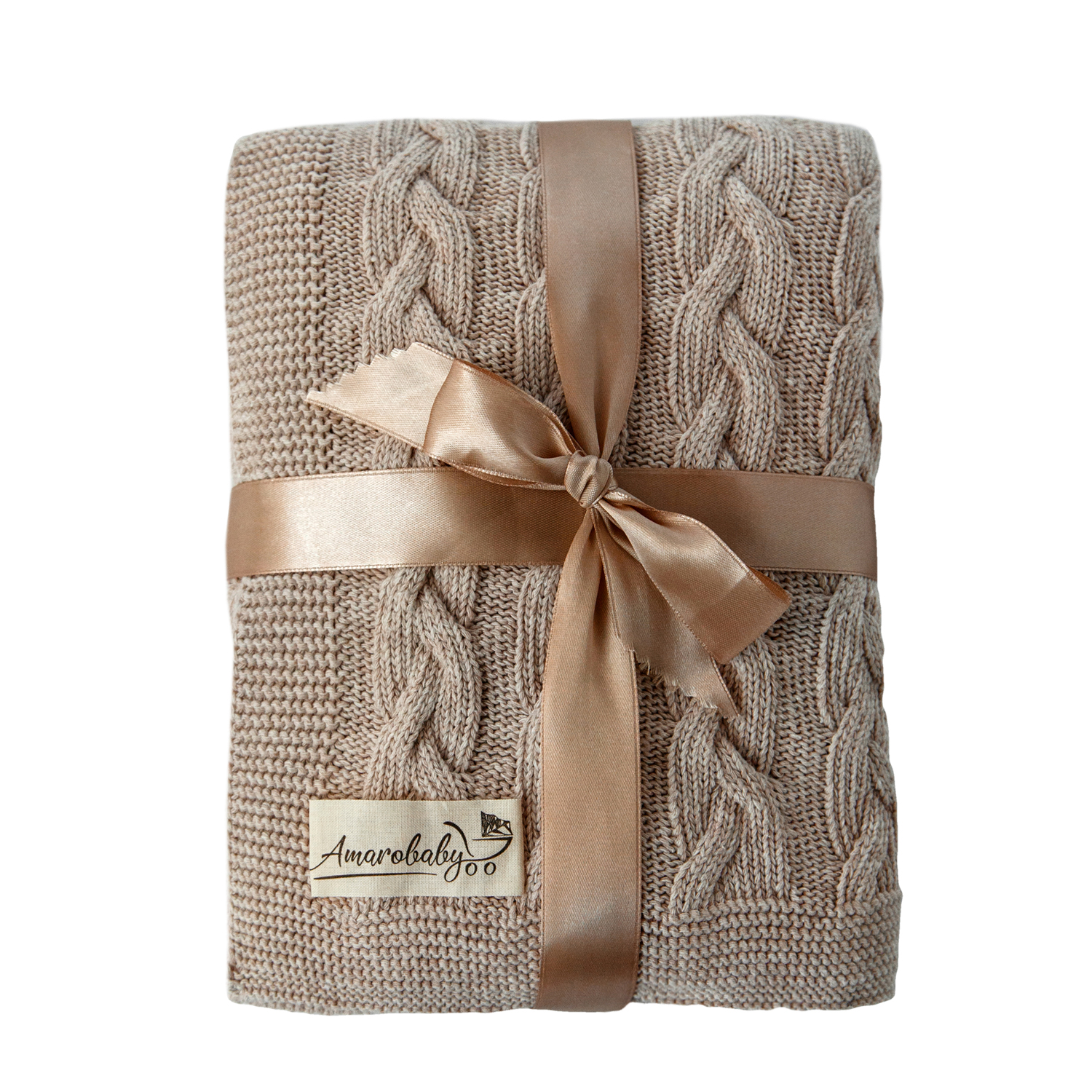 

Плед вязаный Amarobaby Pure Love Косичка какао AMARO-62PL-Ca, AMARO-62PL