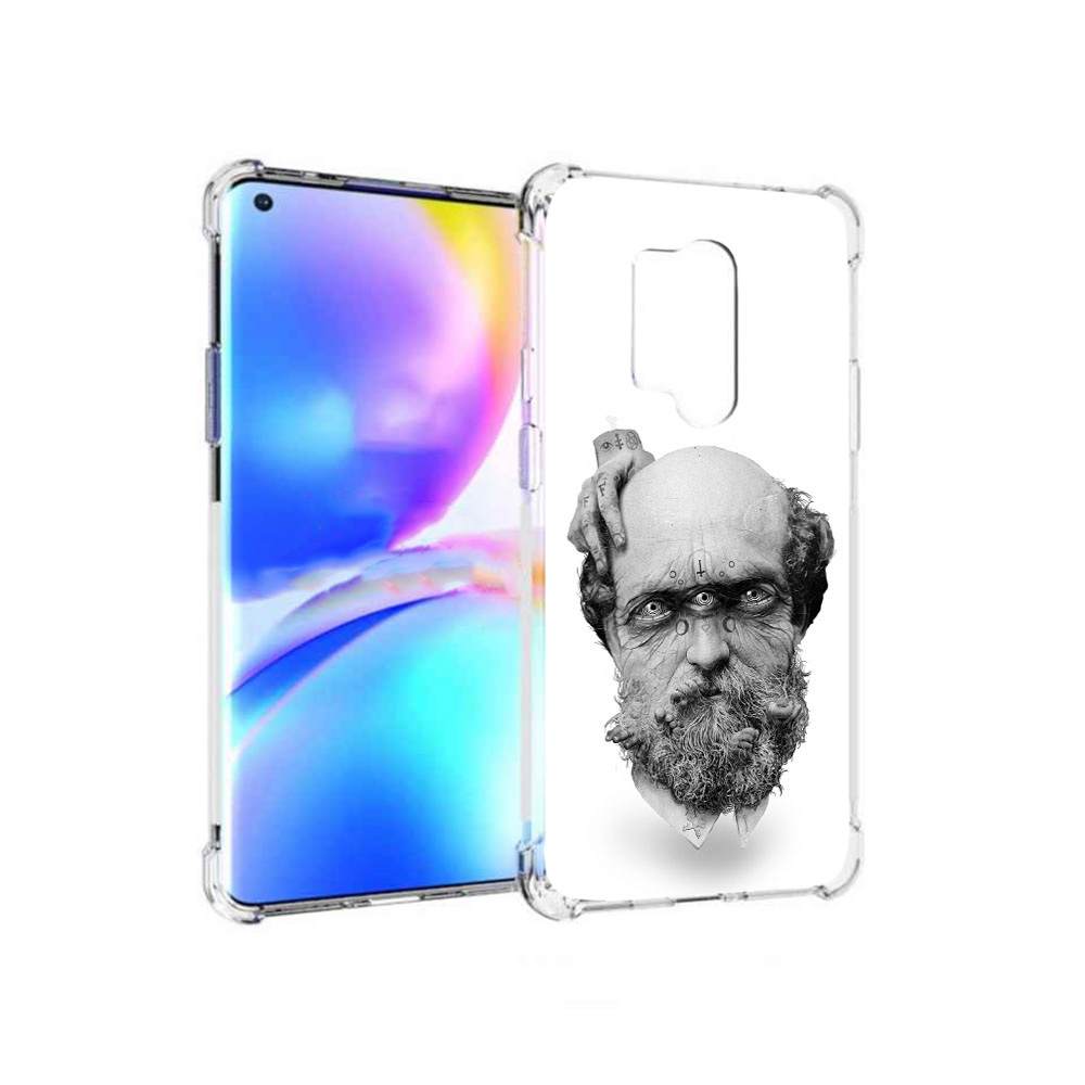 

Чехол MyPads Tocco для OnePlus 8 Pro страшный бородатый мужчина абстракция, Прозрачный, Tocco