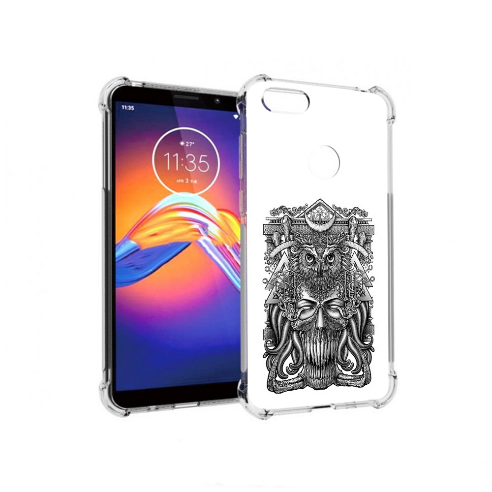 

Чехол MyPads Tocco для Motorola Moto E6 зубастая сова (PT227058.343.369), Прозрачный, Tocco