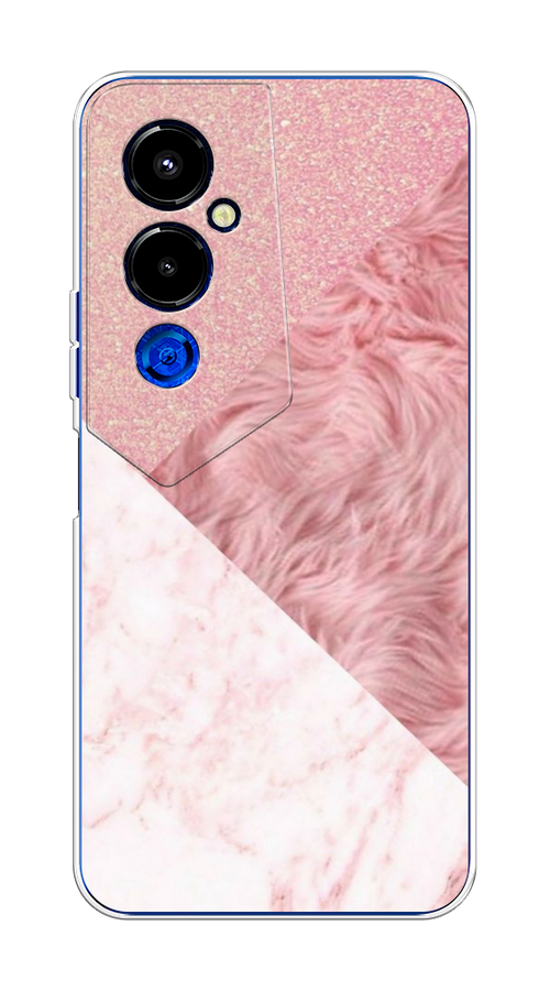 

Чехол на Tecno Pova 4 Pro "Текстурные треугольники", Розовый;белый, 302650-1