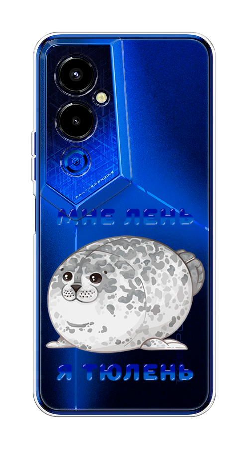 

Чехол на Tecno Pova 4 Pro "Лень-тюлень", Серый;синий, 302650-1