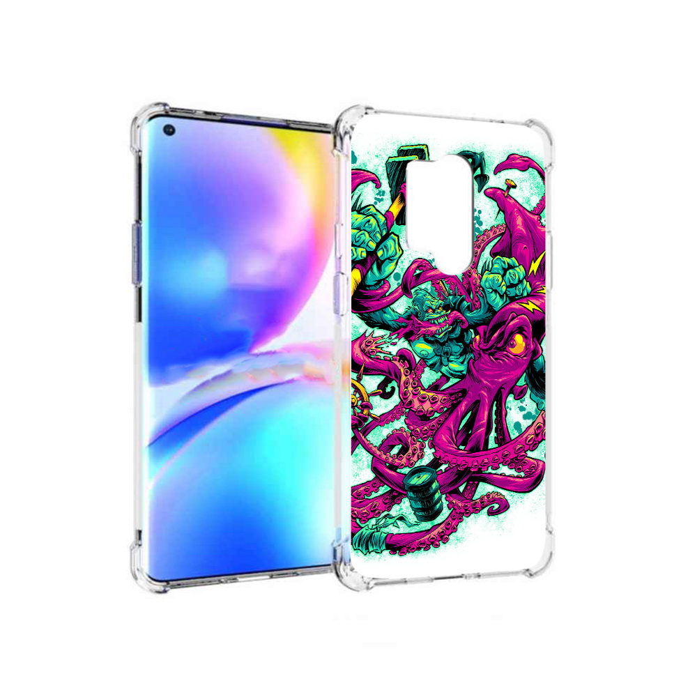 

Чехол MyPads Tocco для OnePlus 8 Pro фиолетовый кракен (PT148281.139.657), Прозрачный, Tocco