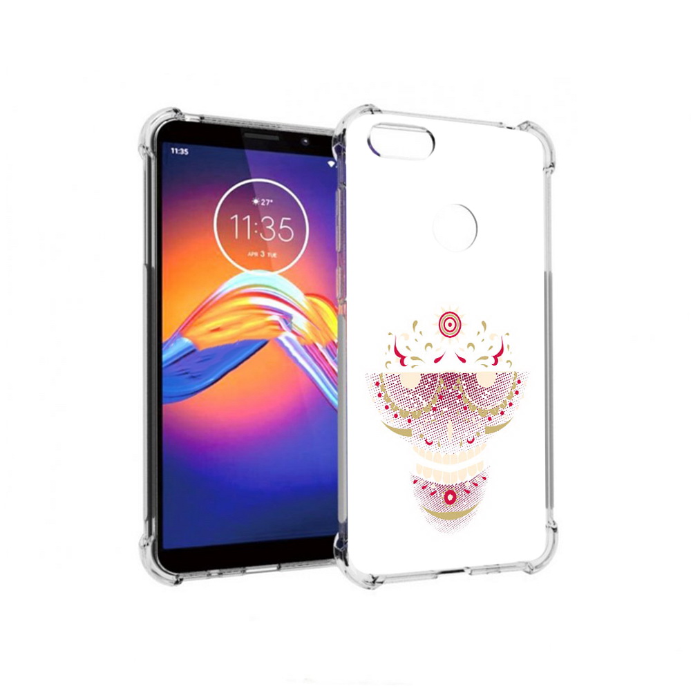 Чехол MyPads Tocco для Motorola Moto E6 карнавальный скелет абстракция (PT227058.343.386)