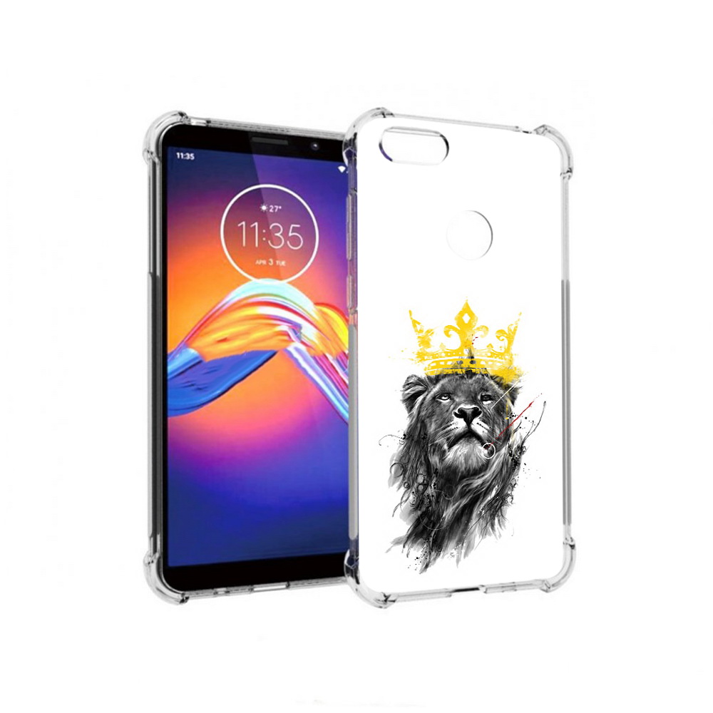 

Чехол MyPads Tocco для Motorola Moto E6 король-лев (PT227058.343.391), Прозрачный, Tocco