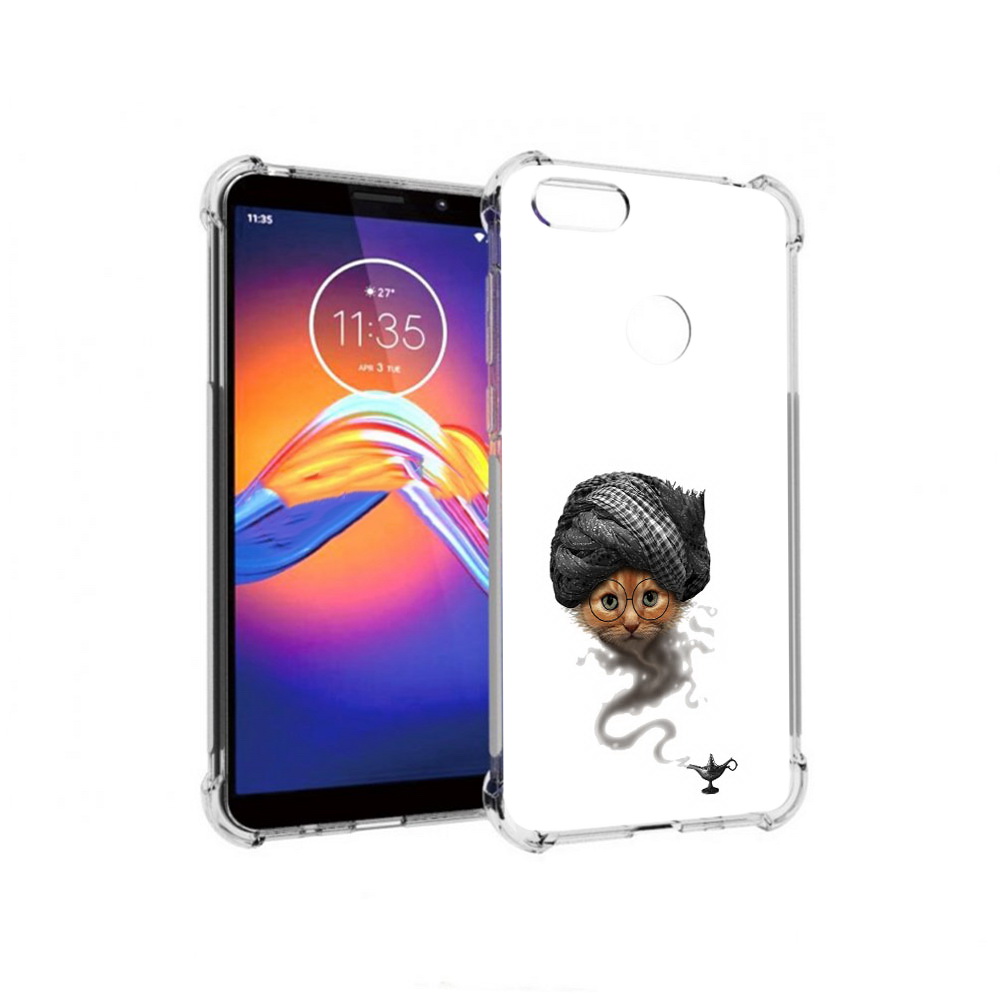 

Чехол MyPads Tocco для Motorola Moto E6 кот джин (PT227058.343.398), Прозрачный, Tocco