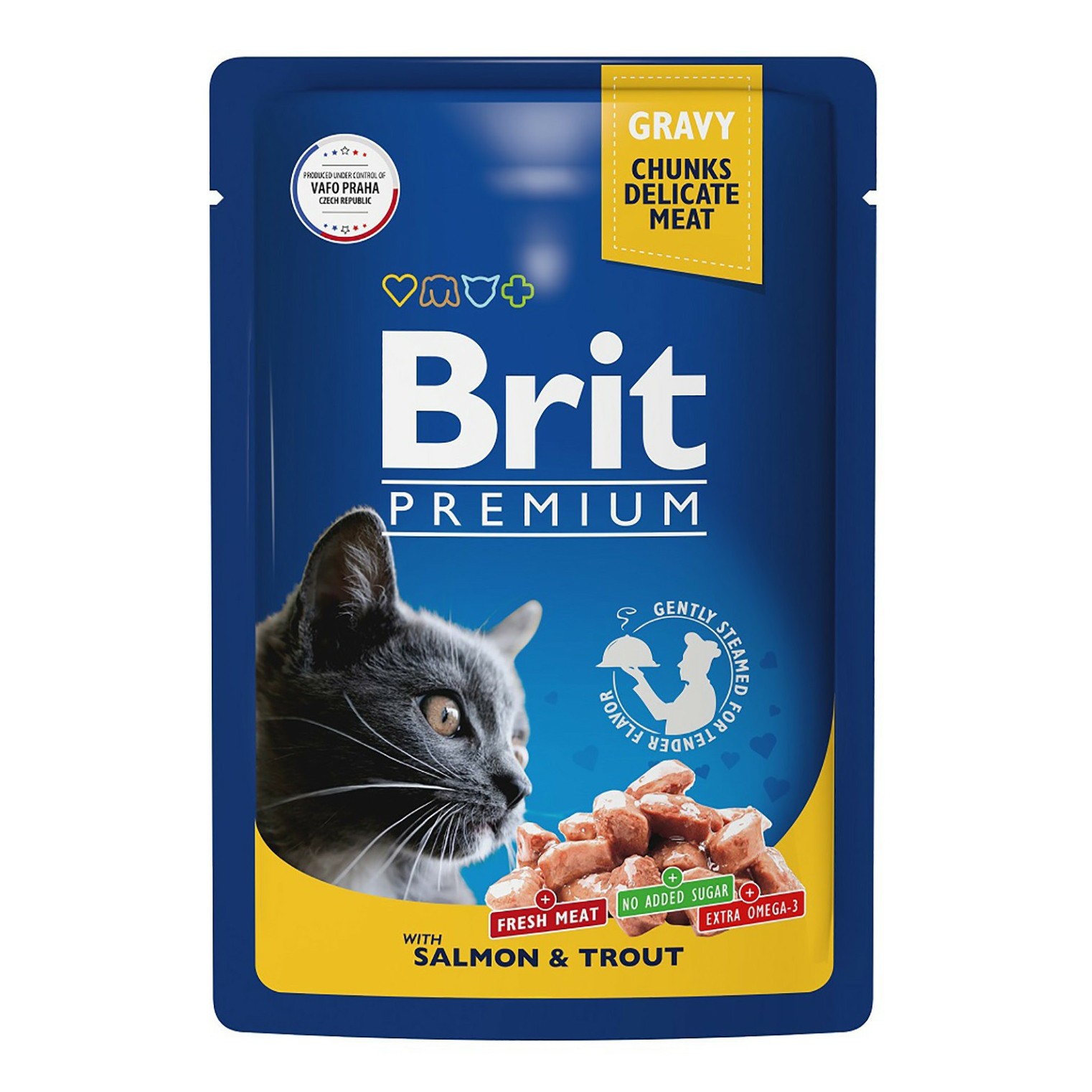 

Влажный корм для кошек Brit Premium лосось и форель 85 г