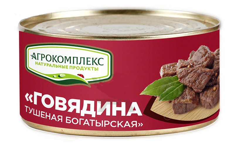 

Говядина тушеная Агрокомплекс Натуральные Продукты Богатырская 325 г, Богатырская