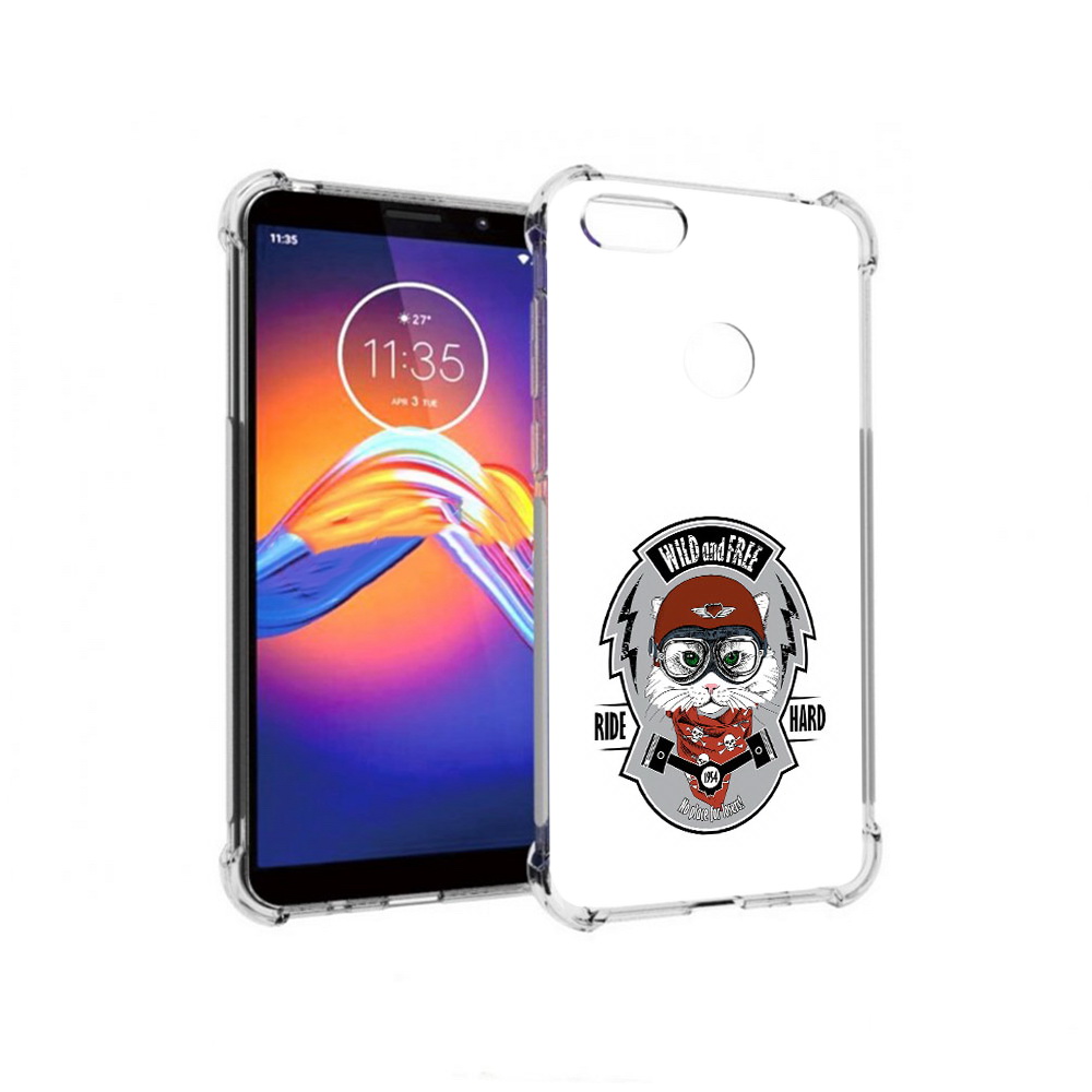 Чехол MyPads Tocco для Motorola Moto E6 кошка в шлеме (PT227058.343.404)