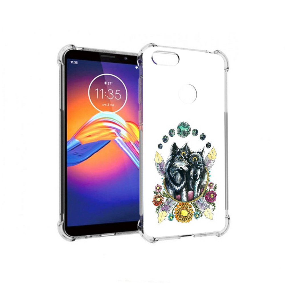 

Чехол MyPads Tocco для Motorola Moto E6 красивые волки абстракция (PT227058.343.408), Прозрачный, Tocco