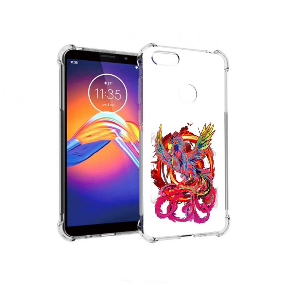

Чехол MyPads Tocco для Motorola Moto E6 красочный феникс (PT227058.343.414), Прозрачный, Tocco