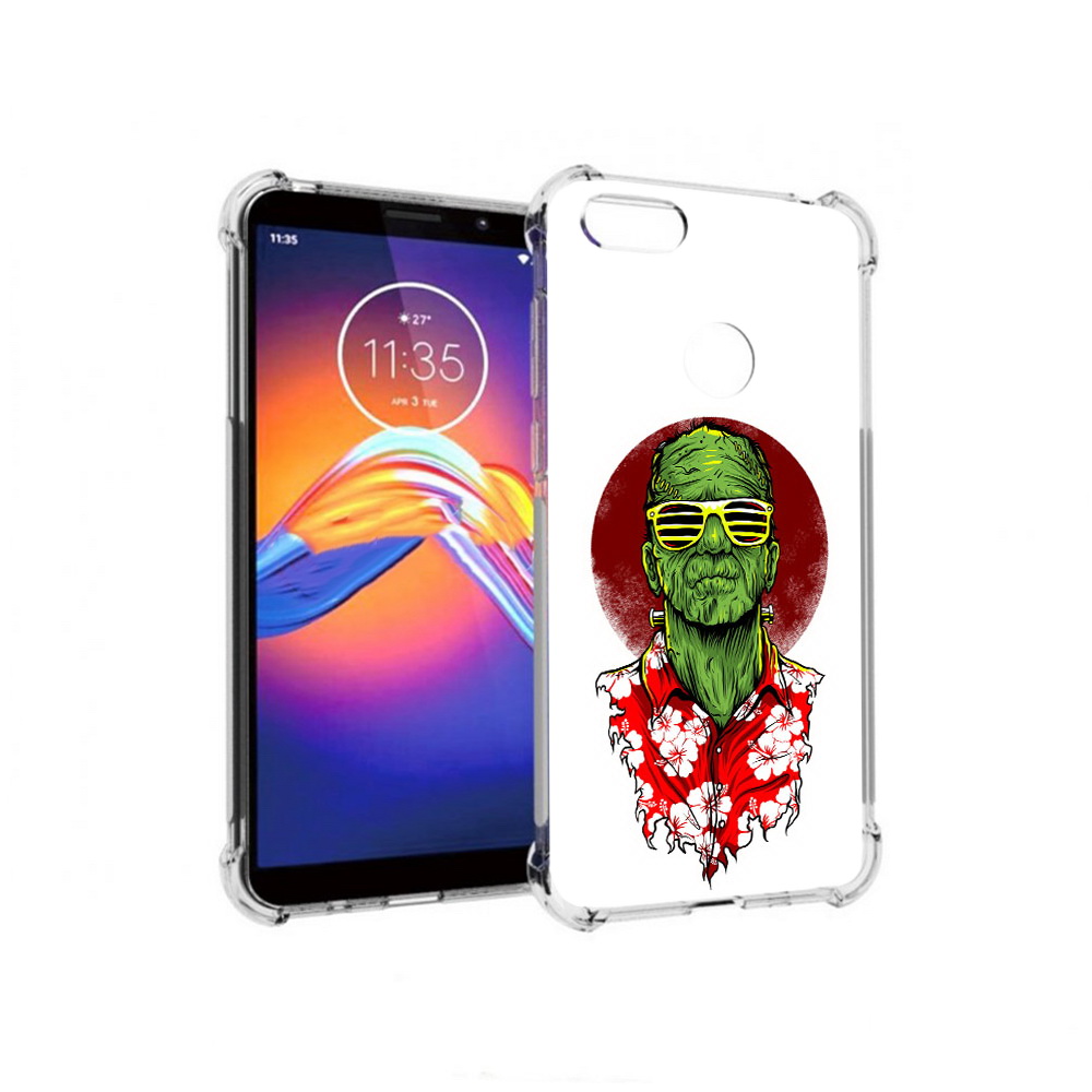 

Чехол MyPads Tocco для Motorola Moto E6 крутой зеленый мужчина в очках (PT227058.343.424), Прозрачный, Tocco