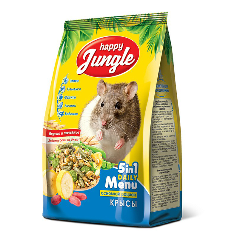 Сухой корм для крыс Happy Jungle J115, 400 г