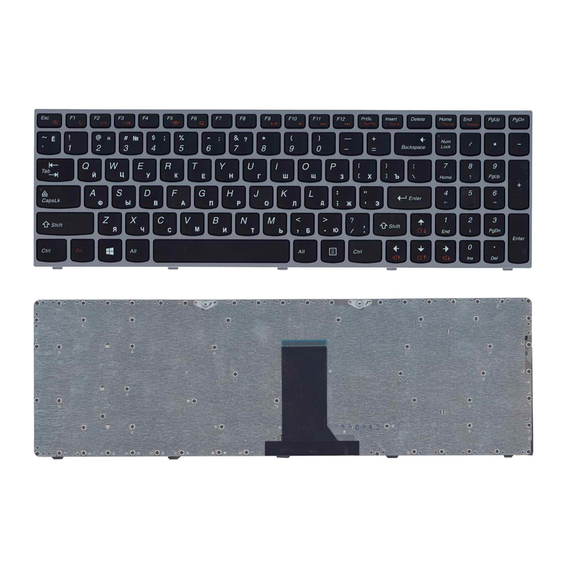 

Клавиатура для ноутбука Lenovo IdeaPad B5400 M5400 черная с серебристой рамкой
