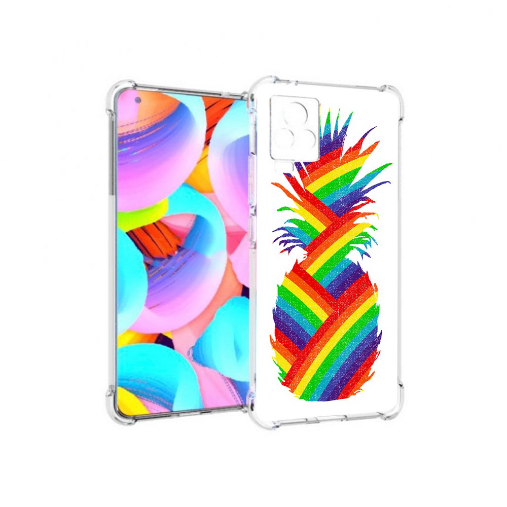 

Чехол MyPads Tocco для Vivo IQOO 7 радужный ананас, Прозрачный, Tocco