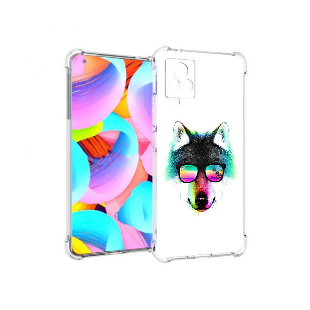 

Чехол MyPads Tocco для Vivo IQOO 7 радужный волк, Прозрачный, Tocco