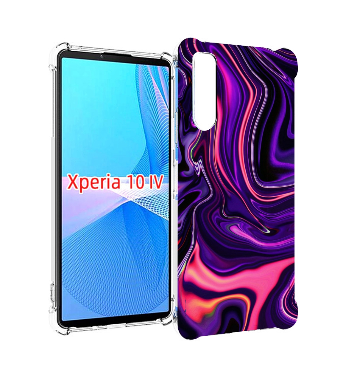 

Чехол MyPads фиолетовые краски для Sony Xperia 10 IV (10-4), Прозрачный, Tocco