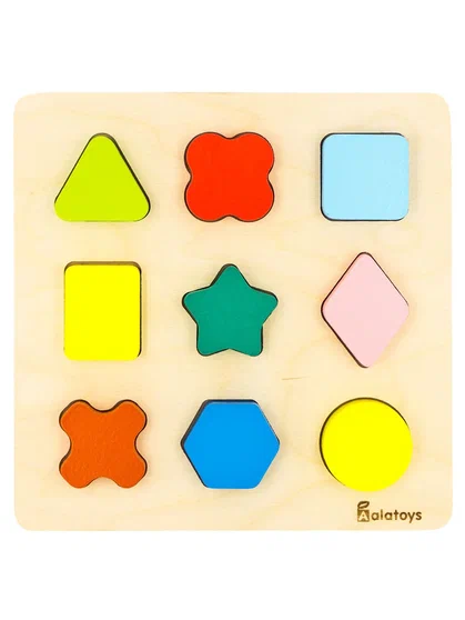 

Сортер Фигуры Alatoys развивающая деревянная Монтессори игрушка для детей интерактив, Геометрические фигуры