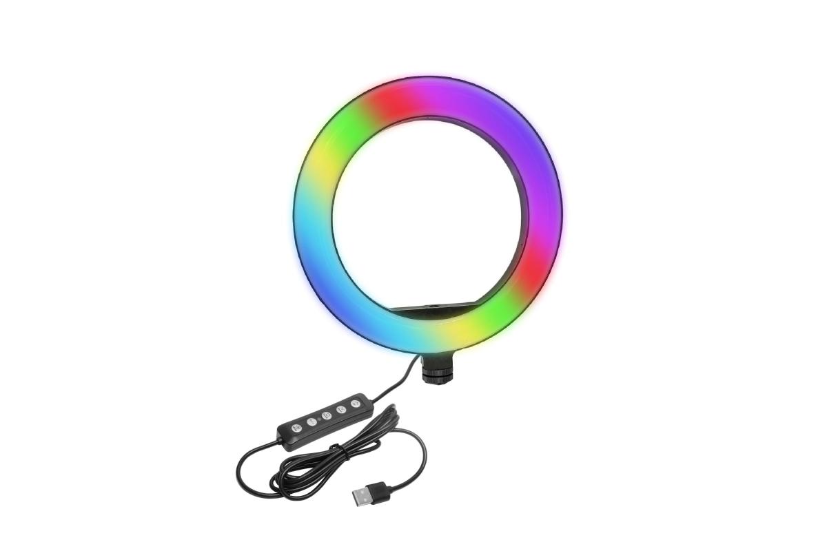 Кольцевая лампа Mobicent RGB 20 см белый