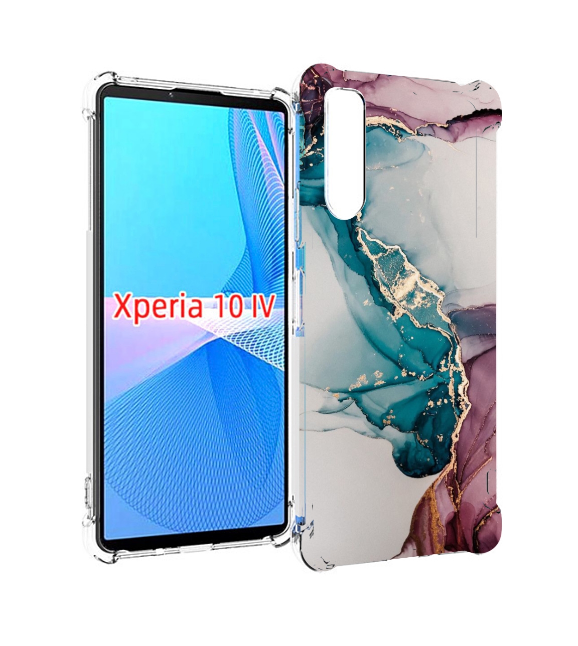

Чехол MyPads фиолетовый синий краски для Sony Xperia 10 IV (10-4), Прозрачный, Tocco