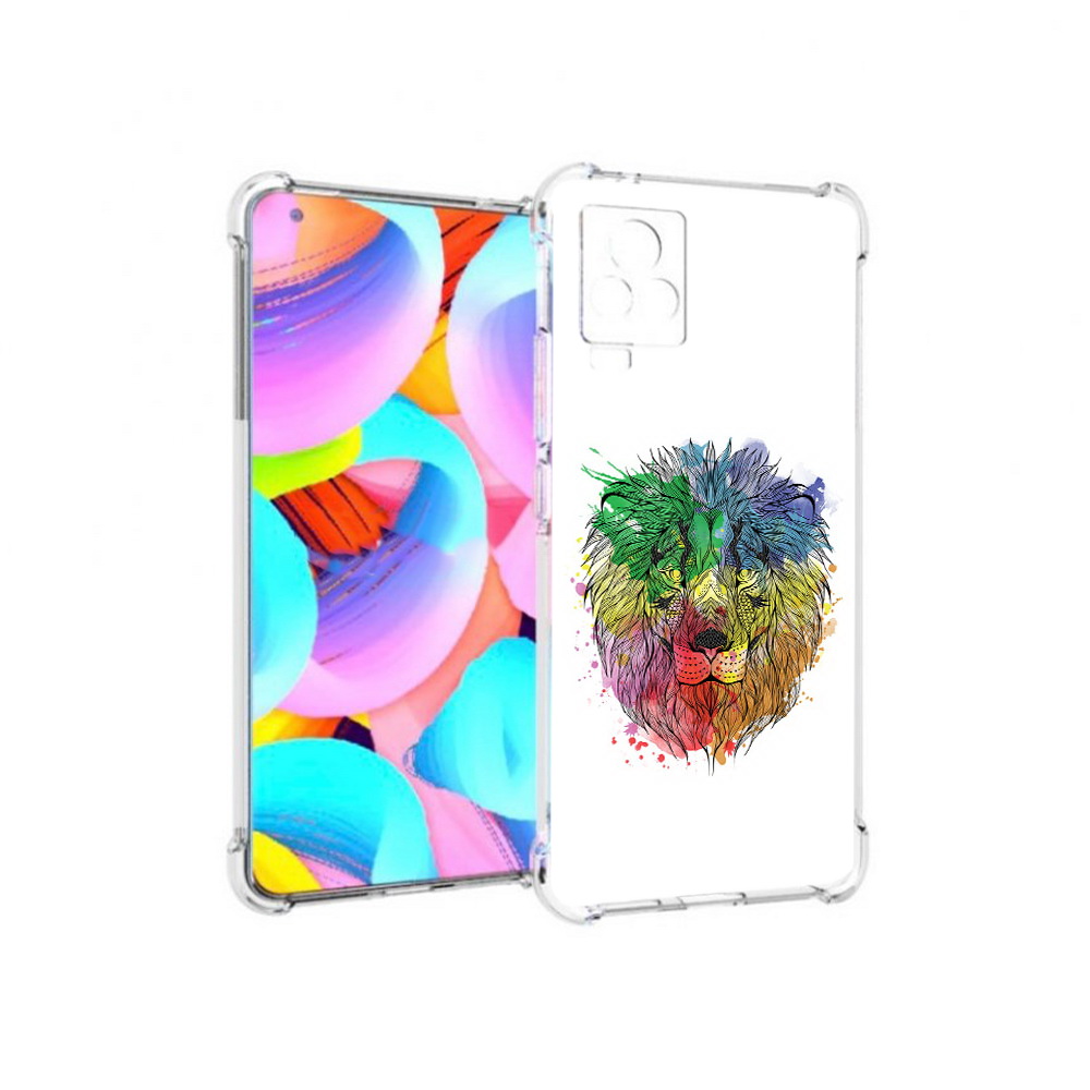 

Чехол MyPads Tocco для Vivo IQOO 7 разноцветный гордый лев, Прозрачный, Tocco