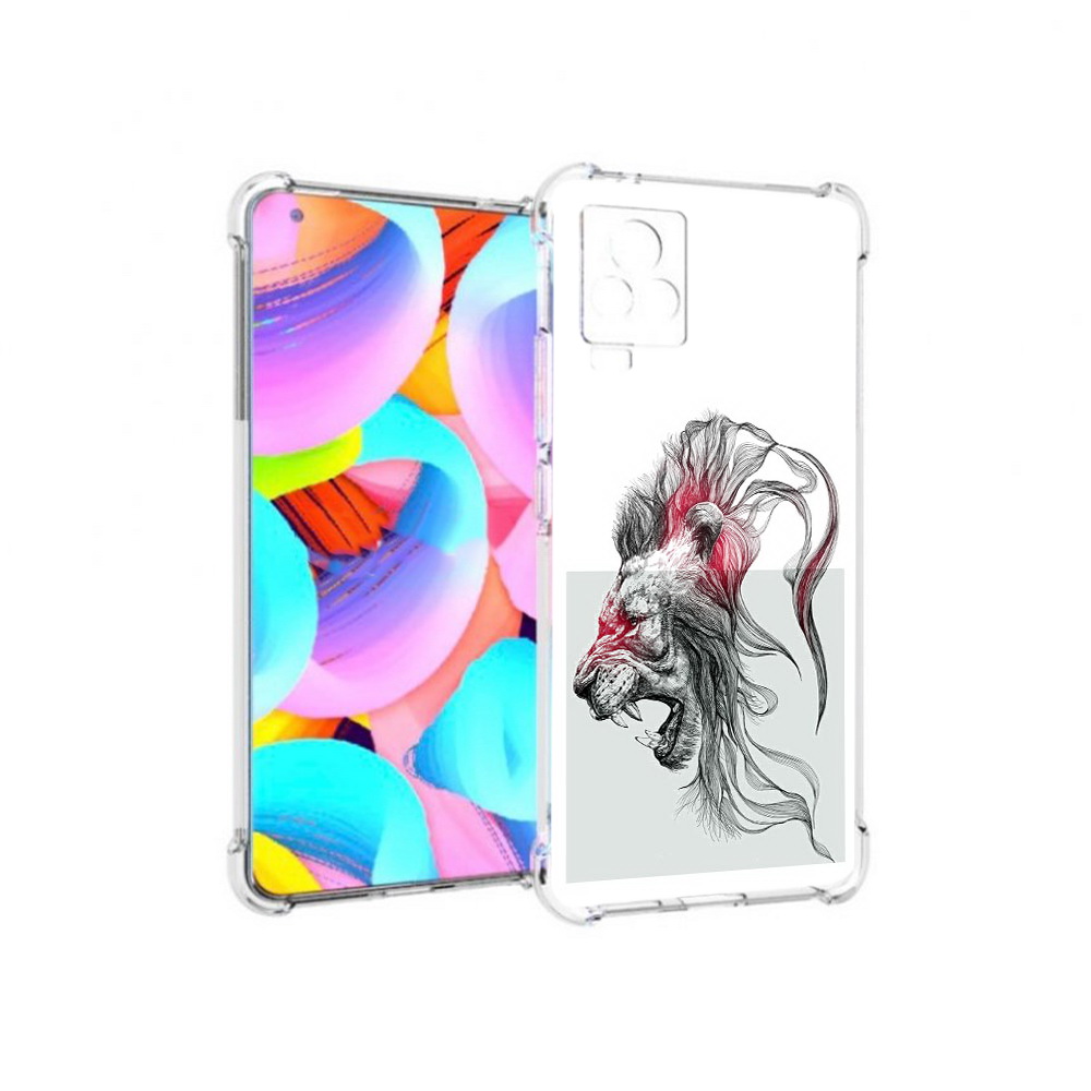 

Чехол MyPads Tocco для Vivo IQOO 7 разъяренный лев, Прозрачный, Tocco