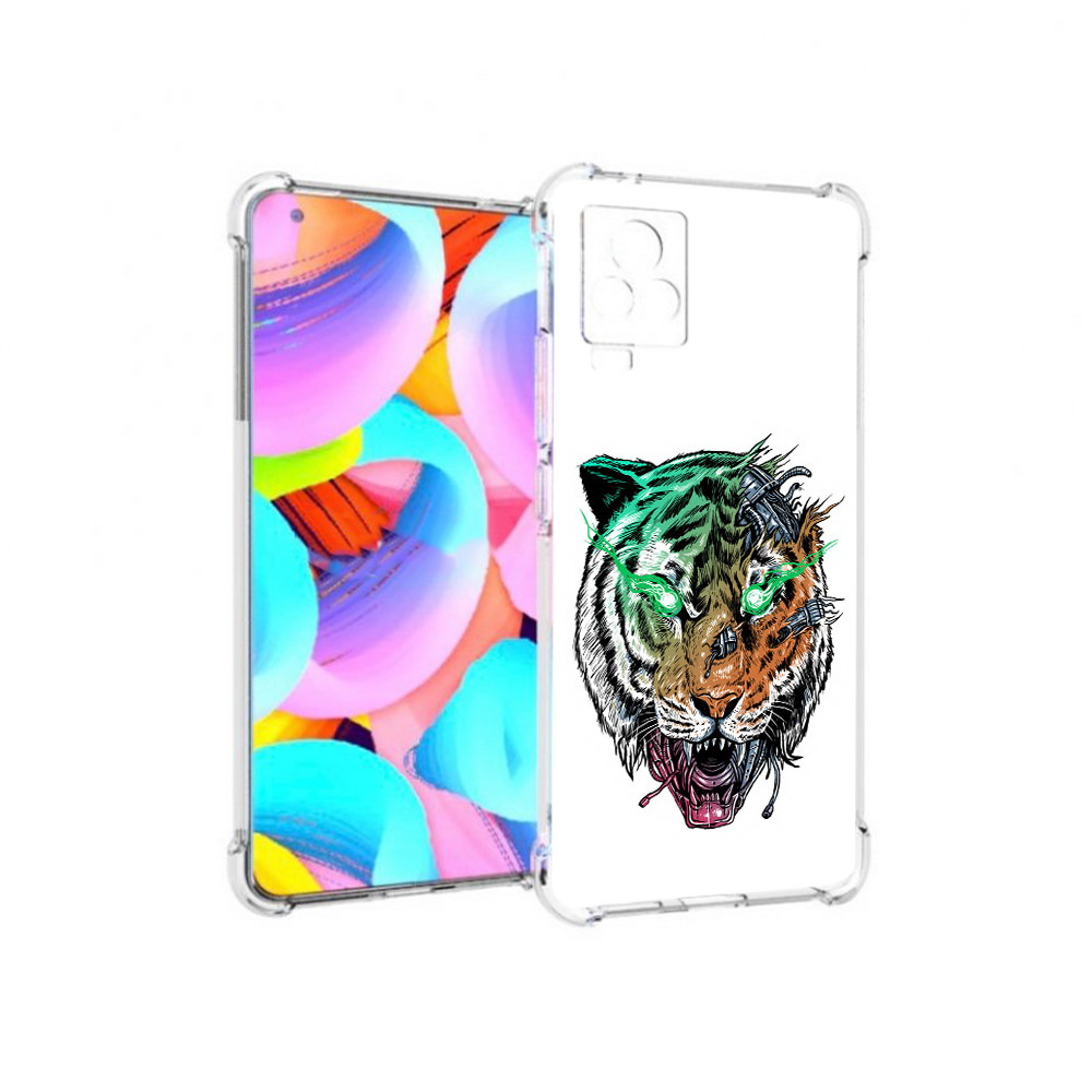 

Чехол MyPads Tocco для Vivo IQOO 7 робо-тигр, Прозрачный, Tocco