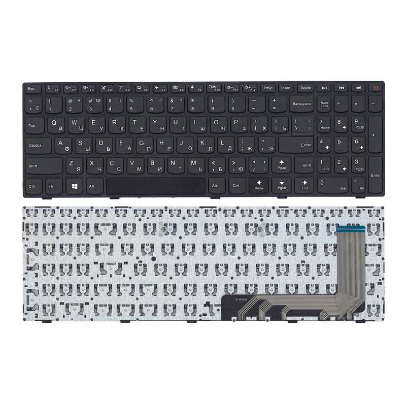 фото Клавиатура для ноутбука lenovo ideapad 110-15isk 110-17acl черная с рамкой nobrand