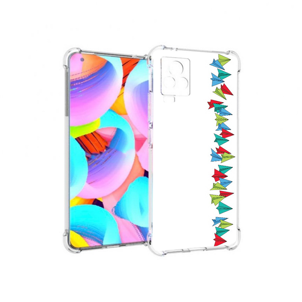 

Чехол MyPads Tocco для Vivo IQOO 7 самолетики из листочков, Прозрачный, Tocco
