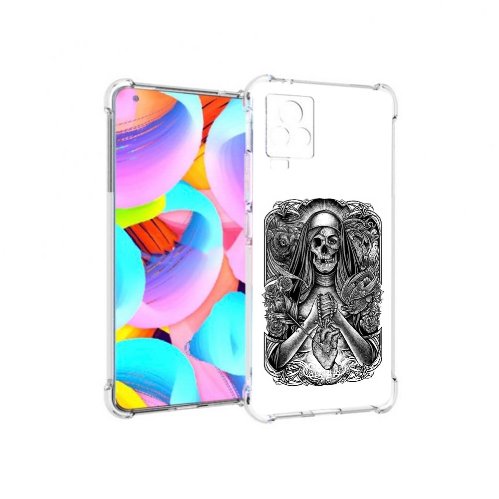 

Чехол MyPads Tocco для Vivo IQOO 7 скелет с сердцем, Прозрачный, Tocco